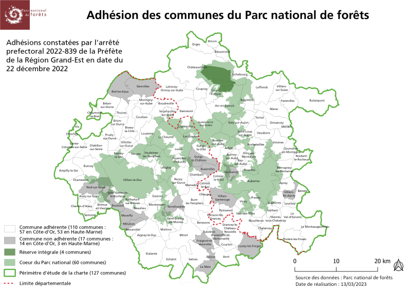 Carte des communes adhérentes