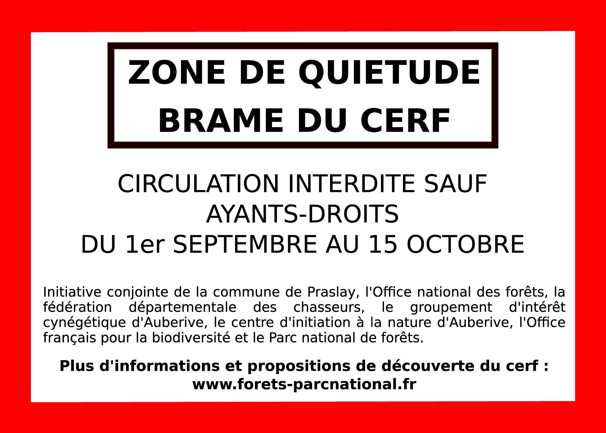 panneau zone quiétude